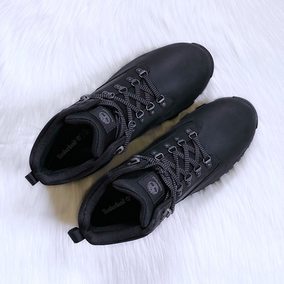 Timberland Men’s Keele Ridge Waterproof Mid Hiker Boots In Black - Picture 5 of 7